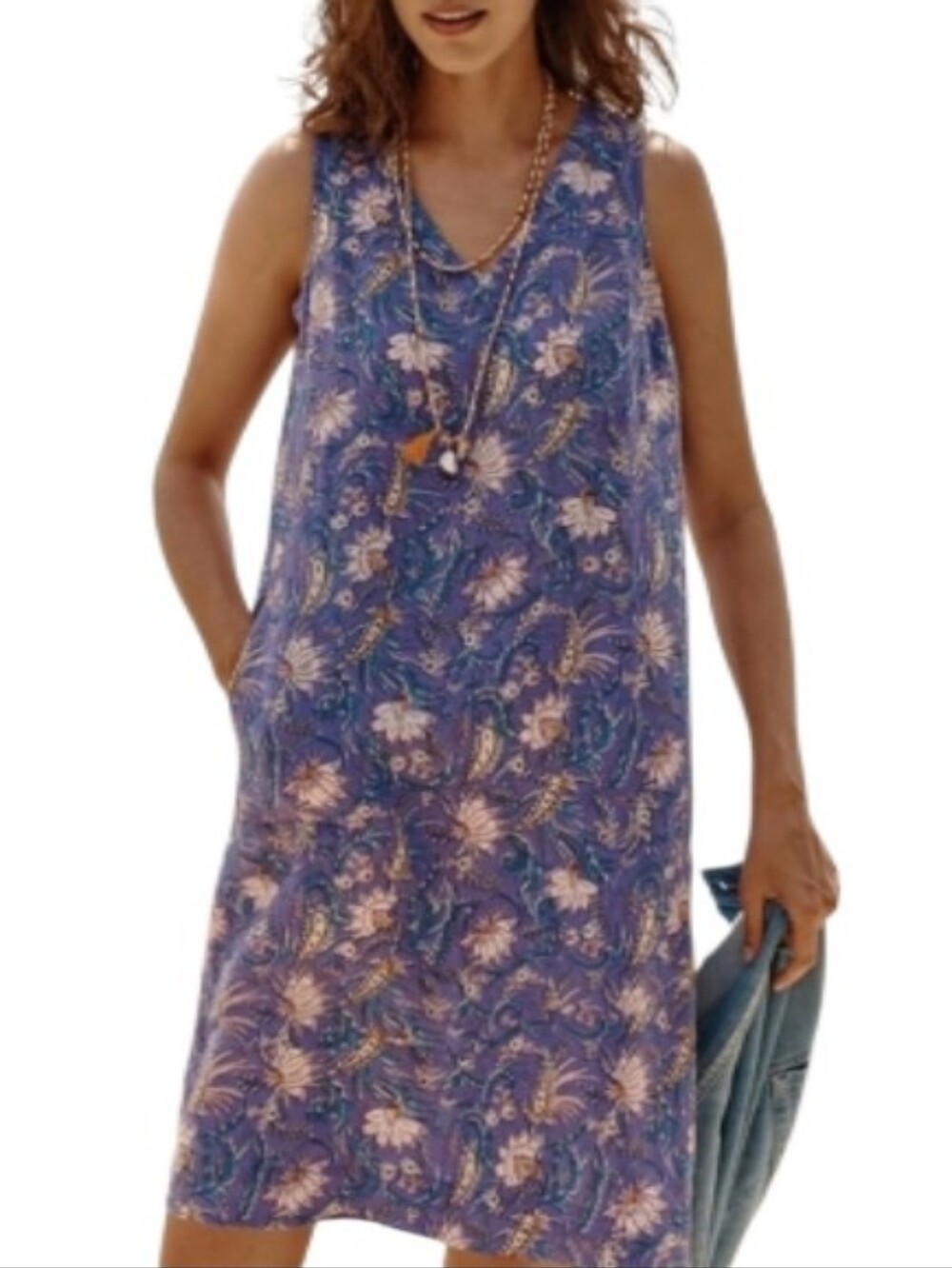 J.Jill Linen Purple Floral Dress-NWT